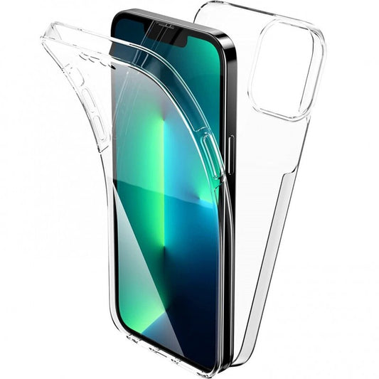 Husa de protectie Vivimall 360 grade, PC+TPU+Folie policarbonat, pentru Apple iPhone 14 Pro , Transparent - vivimall.ro