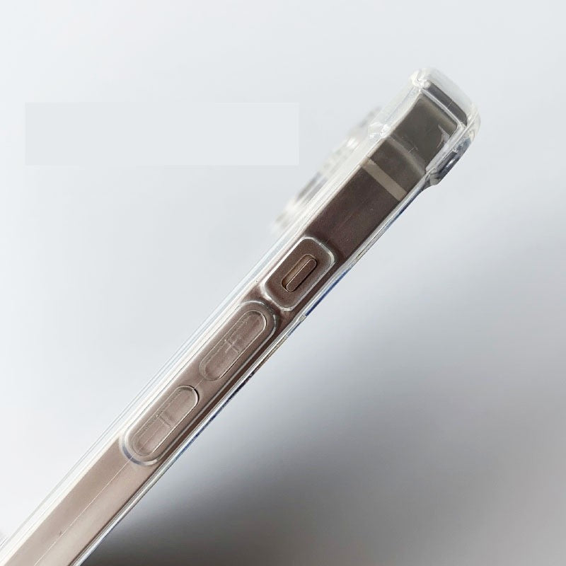 Husă iPhone 13 Mini din TPU transparent, detaliu colțuri ranforsate pentru protecție la impact