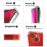Detaliu interior husă TPU transparentă iPhone 13 Mini, material flexibil de înaltă calitate