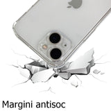 Husă antisoc iPhone 13 Mini transparentă, vedere spate, acces liber la butoane și porturi