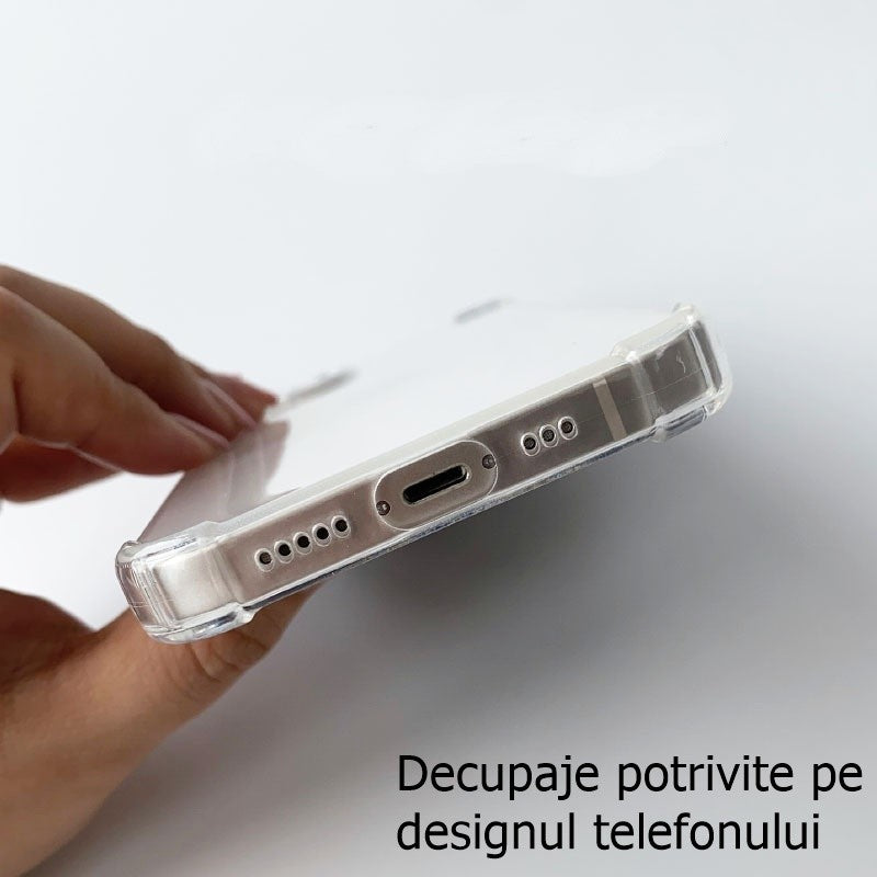Husă TPU iPhone 15 Plus, acces complet la butoane și porturi, vedere laterală dreapta