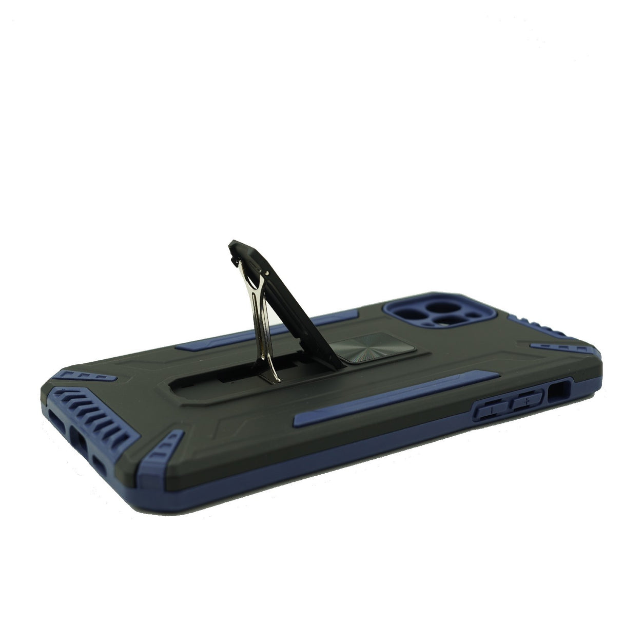 Husa de protectie Flippy compatibila cu Apple iPhone 11 Defender Model 4 cu suport, Albastru inchis - vivimall.ro