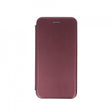 Husă tip carte iPhone 12 Mini bordo, vedere frontală, model Magnet Book Case din piele ecologică