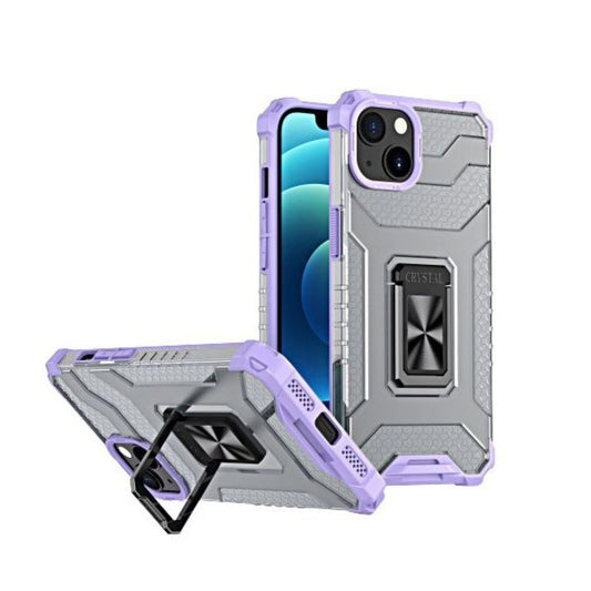 Husa de protectie Vivimall compatibila cu Apple iPhone 13 Acrylic Armor cu suport Mov - vivimall.ro