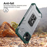 Husa de protectie Flippy compatibila cu Apple iPhone 13 Acrylic Armor cu suport Verde Inchis - vivimall.ro