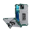 Husă iPhone 13 Acrylic Armor verde închis, vedere frontală, inel suport rotativ pe spate