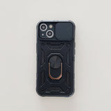 Husa de protectie Flippy compatibila cu Apple iPhone 13 Defender Model 4 cu suport,Negru - vivimall.ro