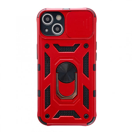 Husa de protectie Flippy compatibila cu Apple iPhone 13 Defender Model 4 cu suport,Rosu - vivimall.ro