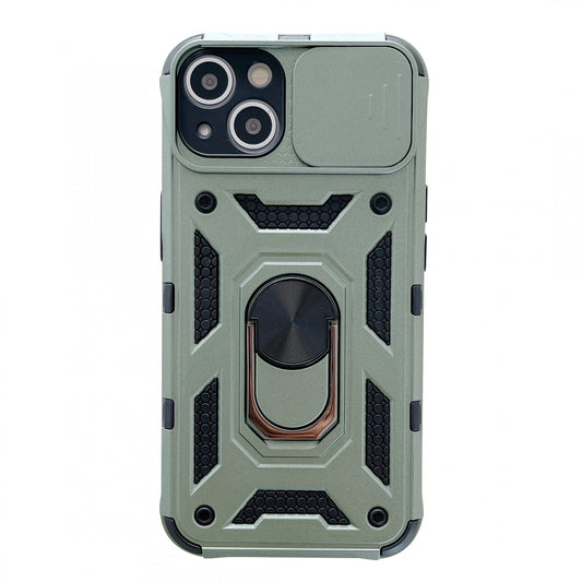 Husa de protectie Vivimall compatibila cu Apple iPhone 13 Defender Model 4 cu suport,Verde - vivimall.ro