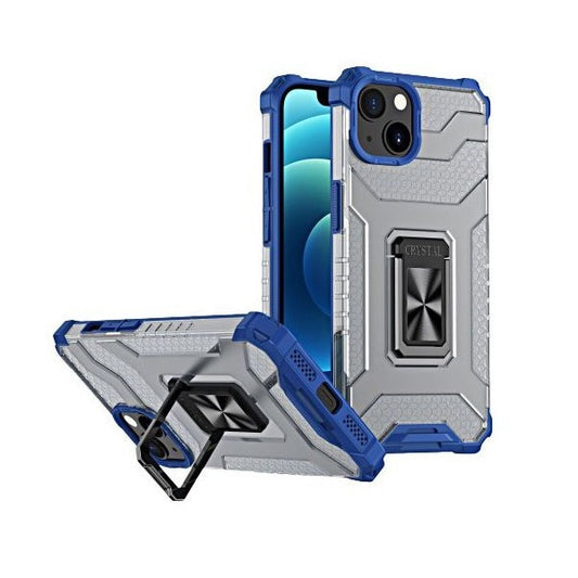 Husa de protectie Vivimall compatibila cu Apple iPhone 13 Mini Acrylic Armor cu suport Albastru - vivimall.ro