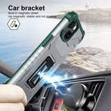 Husa de protectie Flippy compatibila cu Apple iPhone 13 Mini Acrylic Armor cu suport Verde Inchis - vivimall.ro