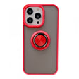 Husă Defender roșie pentru iPhone 13 Mini cu inel rotativ 360°, vedere frontală