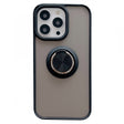 Husă Defender neagră pentru iPhone 13 Pro cu inel rotativ metalic 360°, vedere frontală