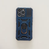 Husa de protectie Flippy compatibila cu Apple iPhone 13 Pro Defender Model 4 cu suport,Albastru - vivimall.ro