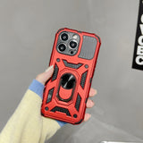 Husa de protectie Flippy compatibila cu Apple iPhone 13 Pro Defender Model 4 cu suport,Rosu - vivimall.ro