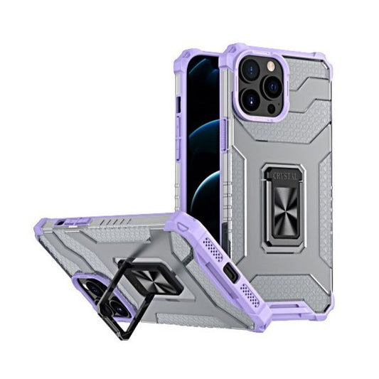 Husa de protectie Vivimall compatibila cu Apple iPhone 13 Pro Max Acrylic Armor cu suport Mov - vivimall.ro