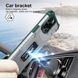 Husa de protectie Flippy compatibila cu Apple iPhone 13 Pro Max Acrylic Armor cu suport Verde Inchis - vivimall.ro