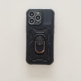 Husa de protectie Flippy compatibila cu Apple iPhone 13 Pro Max Defender Model 4 cu suport,Negru - vivimall.ro