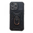 Husă iPhone 13 Pro Max Defender Model 4 cu inel rotativ stand 360°, culoare negru, vedere frontală