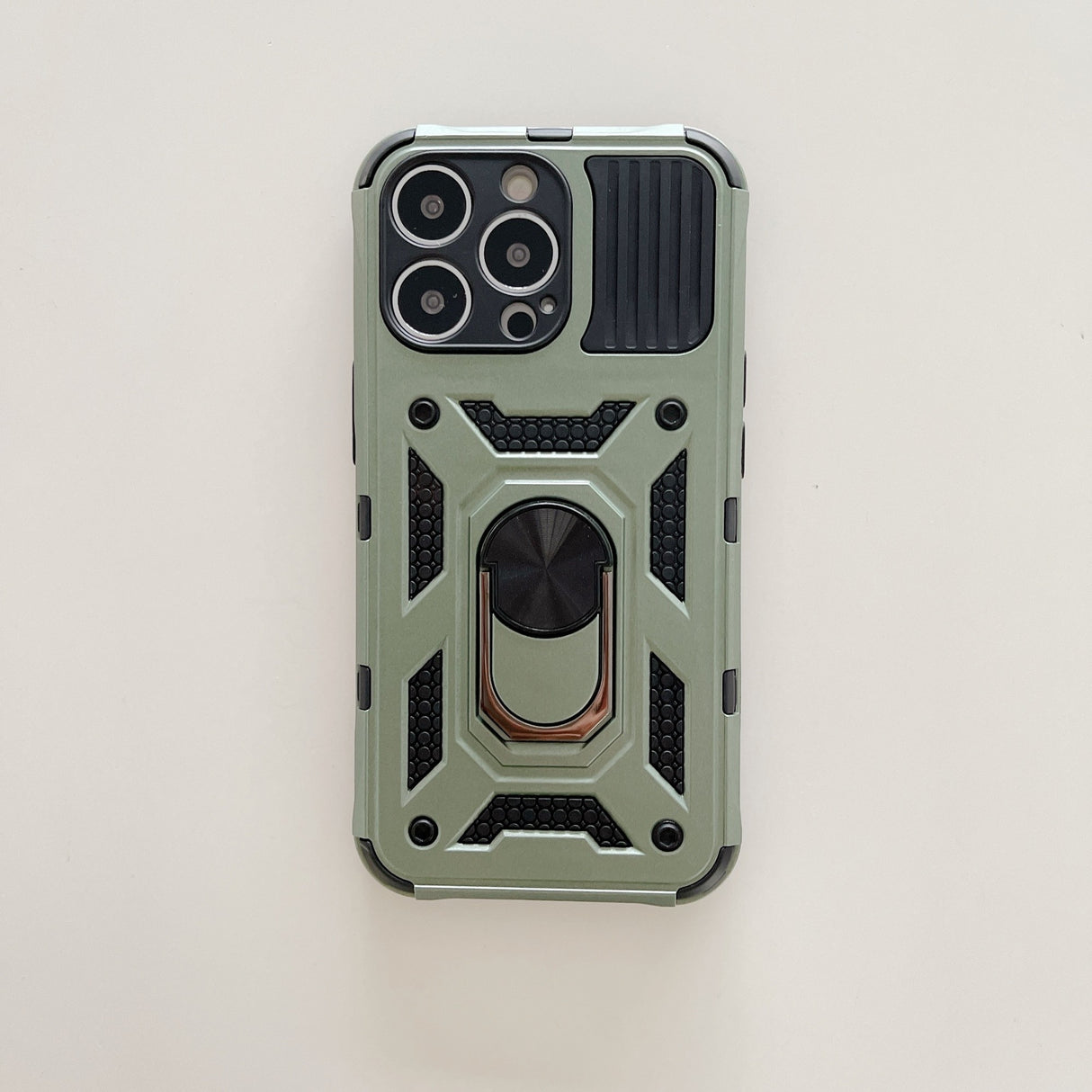 Husa de protectie Flippy compatibila cu Apple iPhone 13 Pro Max Defender Model 4 cu suport,Verde - vivimall.ro