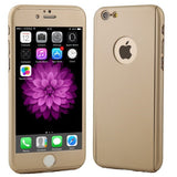 Husa de protectie Flippy compatibila cu Apple iPhone 7 Full Cover 360 Auriu + Folie de protectie - vivimall.ro