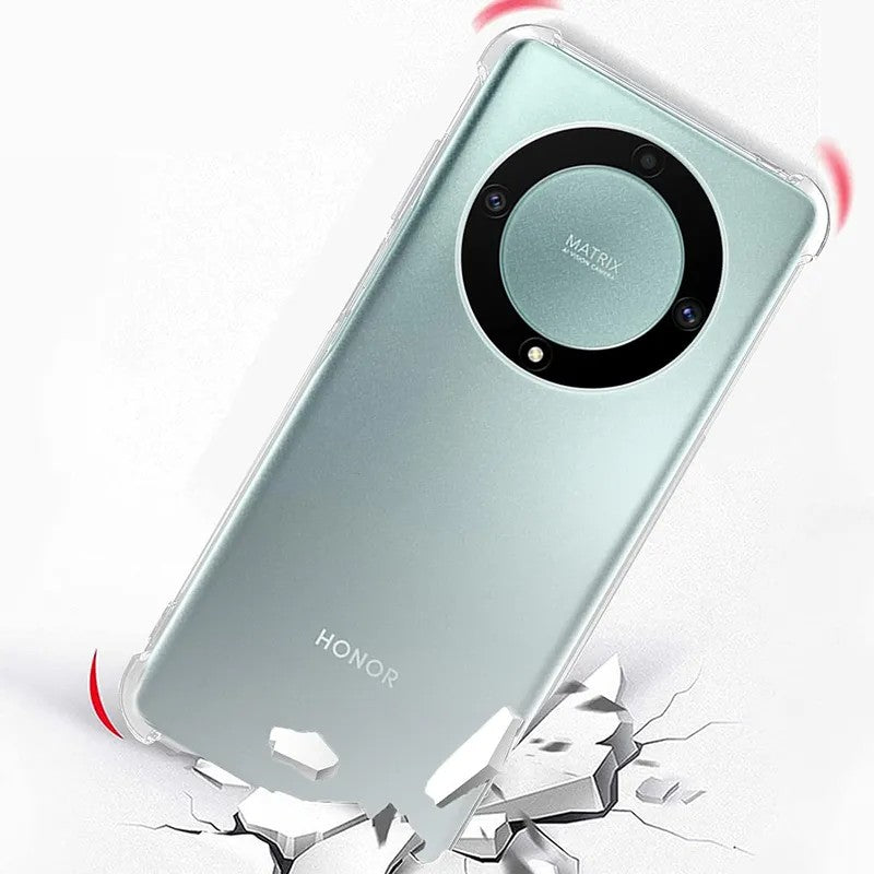 Vedere laterală husă TPU transparent Honor Magic 5 Pro, acces liber la butoane și porturi