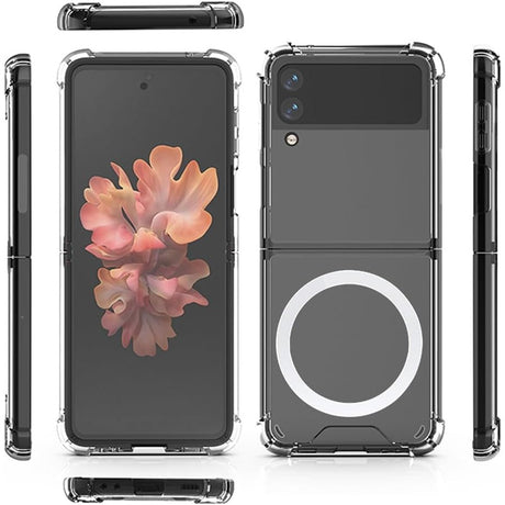 Husa de protectie Vivimall compatibila cu Samsung Z Flip 5, MagSafe Blister, gaura mare camera, transparenta - vivimall.ro