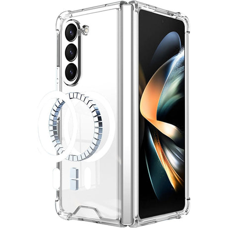 Husa de protectie Vivimall compatibila cu Samsung Z Fold 5, MagSafe Blister, gaura mare camera, transparenta - vivimall.ro