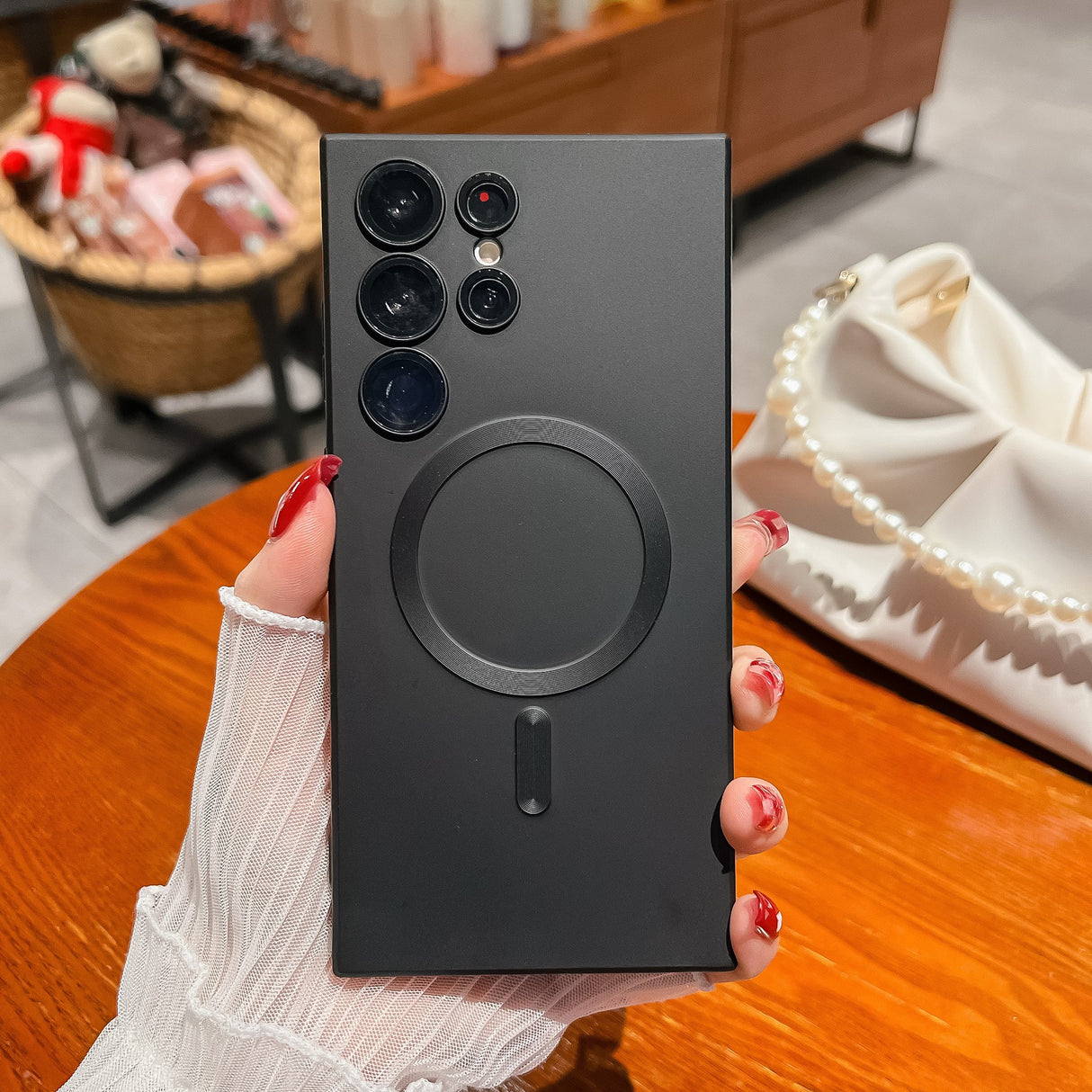 Husa de protectie Flippy, cu incarcare Wireless, Tehnologie Magsafe, pentru  Samsung Galaxy S23 , Negru - vivimall.ro