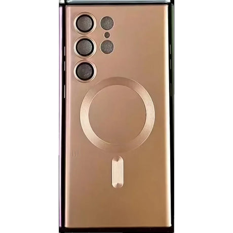 Husă Samsung Galaxy S23 cu MagSafe și încărcare wireless în culoarea Rose Gold, vedere frontală