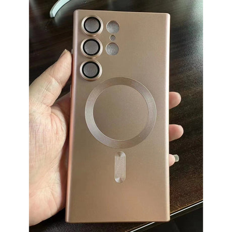 Detaliu decupaje husă MagSafe Samsung Galaxy S23 Ultra Rose Gold — butoane și port USB-C