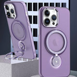 Husa de protectie Flippy, cu incarcare Wireless, Tehnologie Magsafe, TPU, Inel magnetic rotativ cu functie de suport, pentru  Samsung Galaxy S23 Ultra , Mov - vivimall.ro