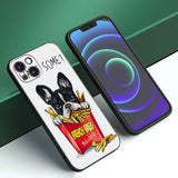 Husă TPU iPhone 15 Pro Max cu grafică Bulldog SOME, vedere laterală și colțuri întărite