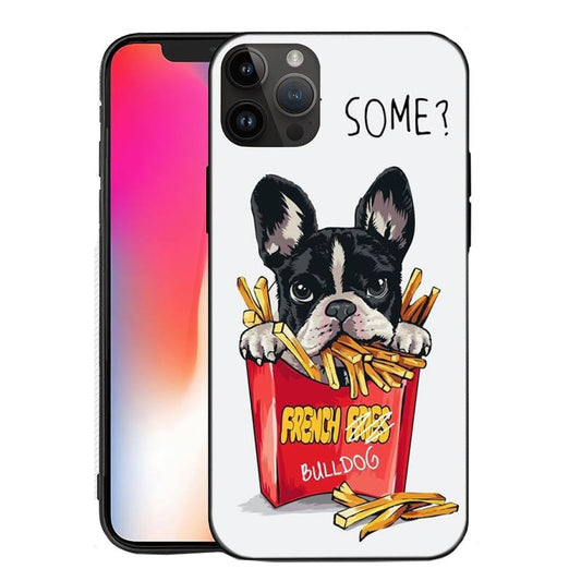 Husa de Protectie, Vivimall, Husa de Protectie pentru iPhone 15 Pro Max, din TPU, Imprimeu Bulldog SOME, Alb - vivimall.ro