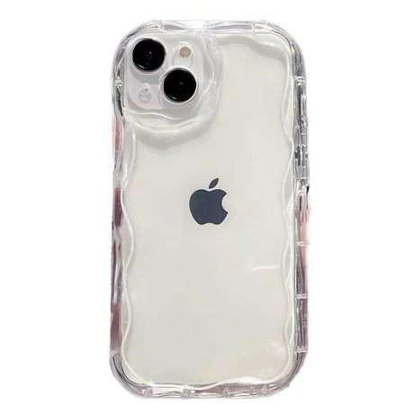 Husă silicon transparentă iPhone 14 Pro, model atipic antisoc, vedere frontală cu telefonul în husă