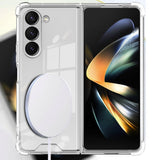 Husă Samsung Galaxy Z Fold6 transparentă montată pe telefon, decupaje precise butoane