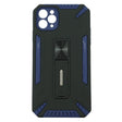 Husă iPhone 12 Mini Defender Model 4 albastru închis, vedere frontală cu suport pliabil integrat