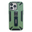 Husă Defender Sergeant Brave verde pentru Apple iPhone 13 Pro, vedere frontală cu stand pliabil deschis
