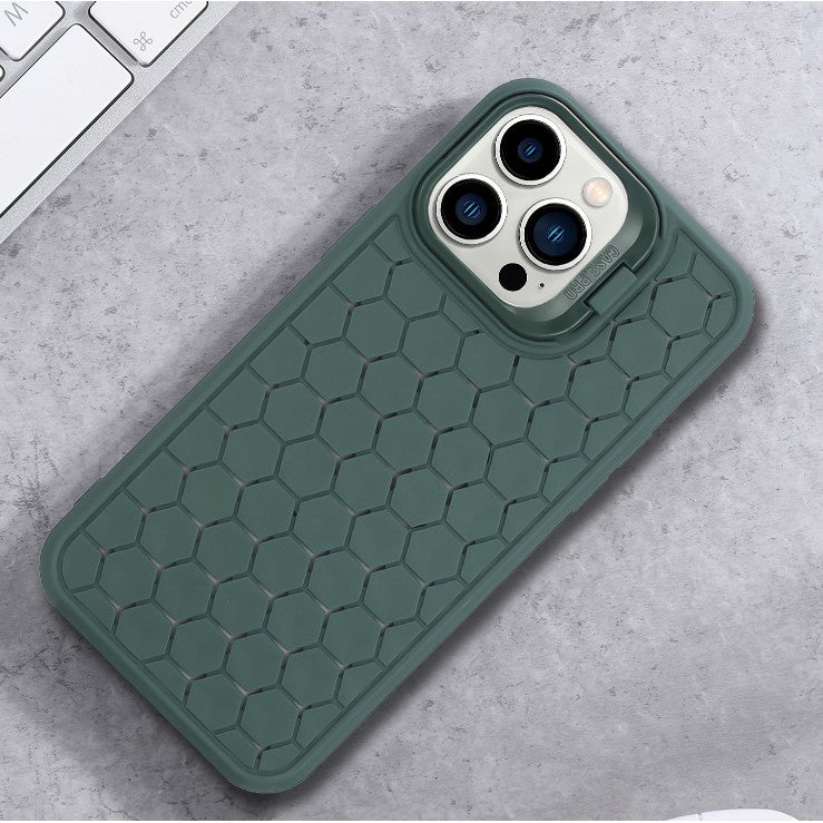 Husa de Protectie TPU, Vivimall, pentru Apple iPhone 15, 3D Cube, cu Inel, Protectie Camera, Antisoc, Antizgariere, Antialunecare, Acoperire Completa, Verde - vivimall.ro