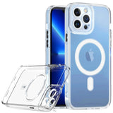 Husă TPU transparentă pentru Apple iPhone 16 cu MagSafe, vedere frontală, model antisoc