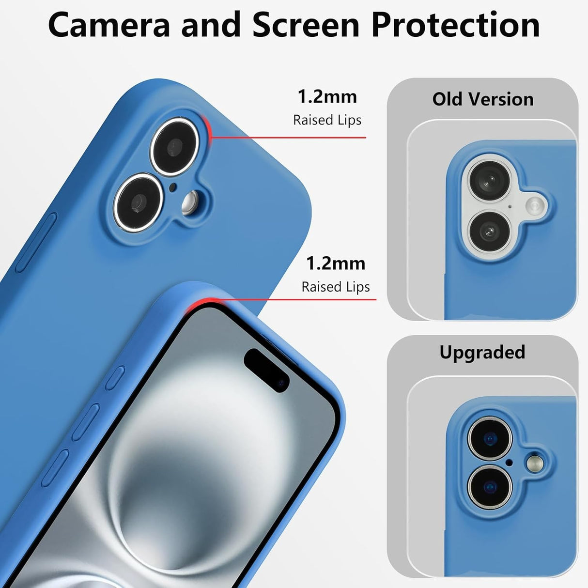 Husa de Protectie, Vivimall, pentru iPhone 16 Plus, Liquid Silicone, cu Microfibra pe Interior, Protectie Antisoc, Compatibil Incarcare Wireless, Albastru - vivimall.ro