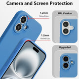 Husa de Protectie, Vivimall, pentru iPhone 16 Plus, Liquid Silicone, cu Microfibra pe Interior, Protectie Antisoc, Compatibil Incarcare Wireless, Albastru - vivimall.ro