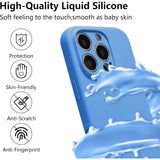 Husă iPhone 16 Pro Max albastru pe telefon, design subțire, prindere fermă, vedere laterală