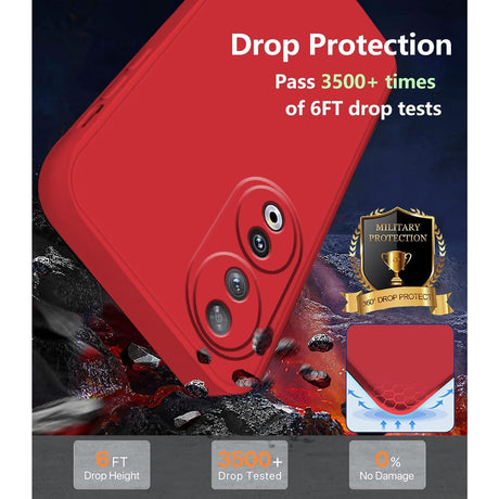 Husa de Protectie, Vivimall, pentru Honor 90, Liquid Silicone, cu Microfibra pe Interior, Protectie Antisoc, Compatibil Incarcare Wireless, Rosu - vivimall.ro