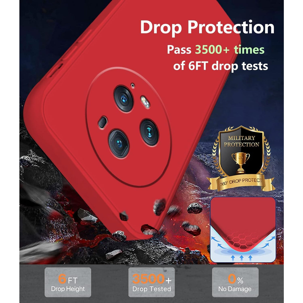 Husa de Protectie, Vivimall, pentru Honor Magic 5 Pro, Liquid Silicone, cu Microfibra pe Interior, Protectie Antisoc, Compatibil Incarcare Wireless, Rosu - vivimall.ro