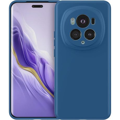 Husa de Protectie, Flippy, pentru Honor Magic 6 Pro, Liquid Silicone, cu Microfibra pe Interior, Protectie Antisoc, Compatibil Incarcare Wireless, Albastru - vivimall.ro