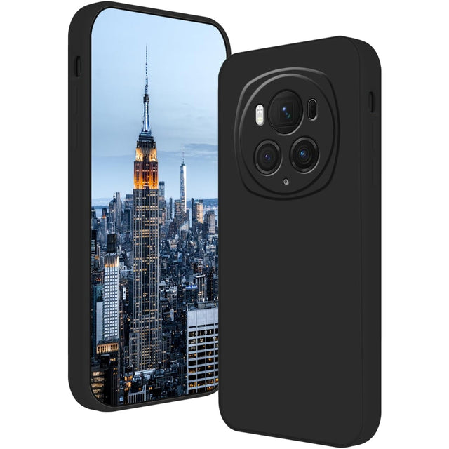 Husa de Protectie, Vivimall, pentru Honor Magic 6 Pro, Liquid Silicone, cu Microfibra pe Interior, Protectie Antisoc, Compatibil Incarcare Wireless, Negru - vivimall.ro