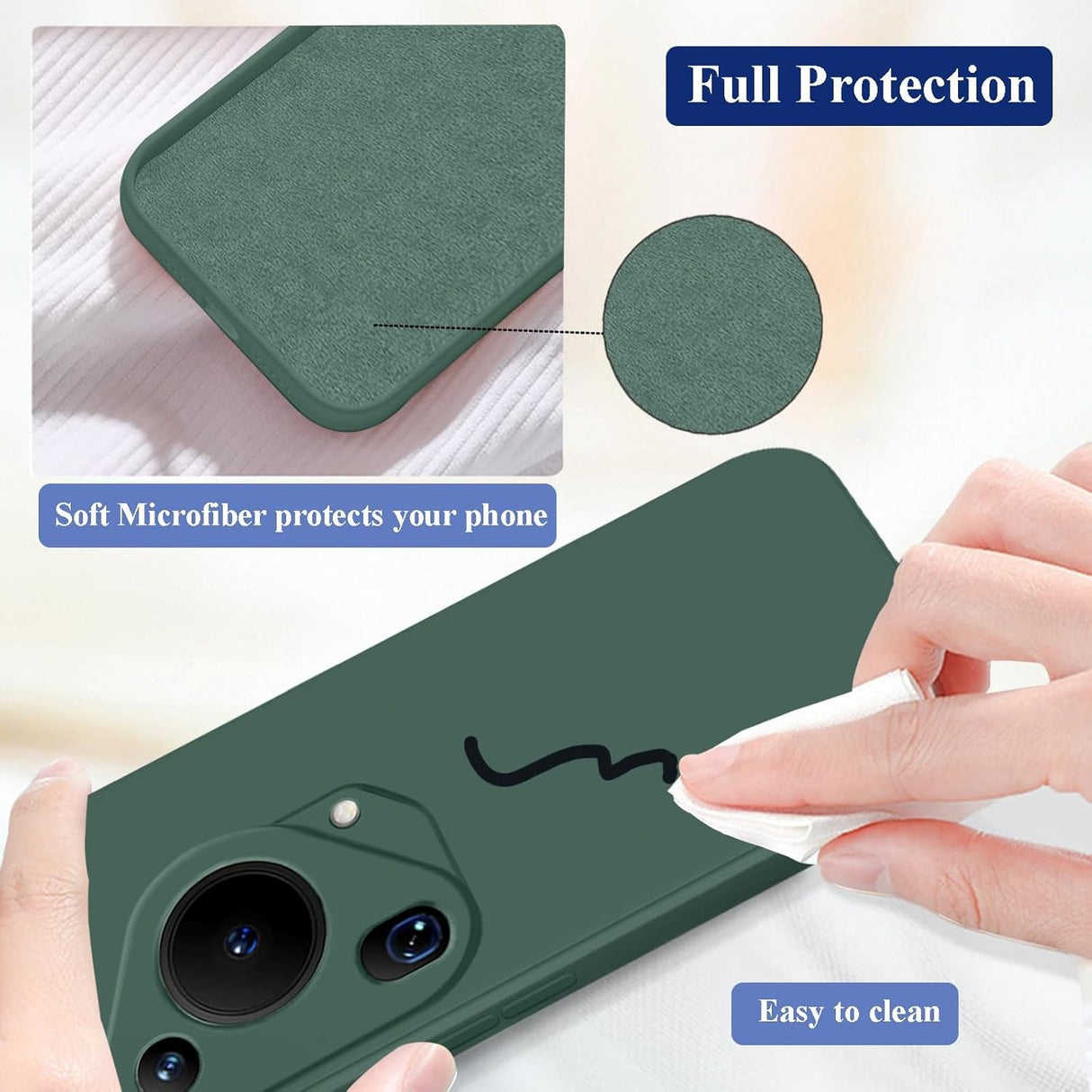 Husa de Protectie, Flippy, pentru Huawei Pura 70, Liquid Silicone, cu Microfibra pe Interior, Protectie Antisoc, Compatibil Incarcare Wireless, Verde - vivimall.ro