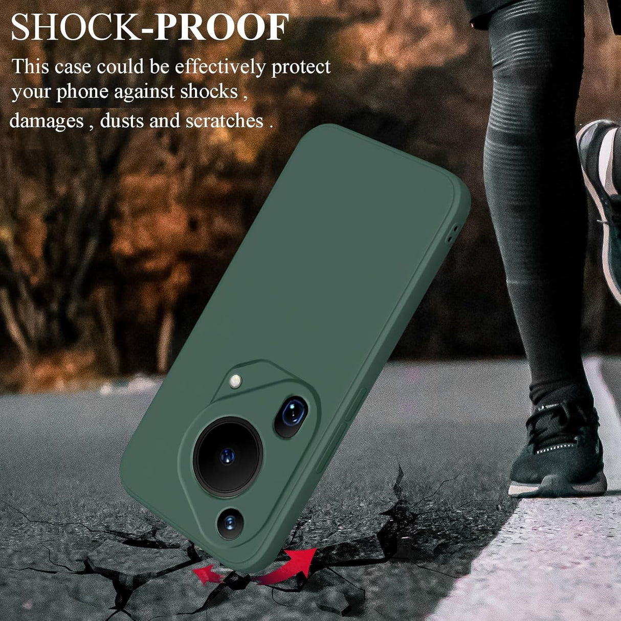 Husa de Protectie, Flippy, pentru Huawei Pura 70 Pro, Liquid Silicone, cu Microfibra pe Interior, Protectie Antisoc, Compatibil Incarcare Wireless, Verde - vivimall.ro