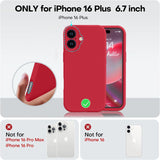 Detaliu căptușeală microfibră interioară husă iPhone 16 Plus Vivimall roșu